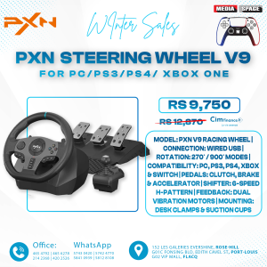 PXN Racing Wheel - Steering Wheel V9 Driving Wheel 270°/ 900° Degree Vibration Gaming Steering Wheel with Shifter and Pedal for PS4,PC,PS3,Xbox Series X|S, Xbox One(V9)