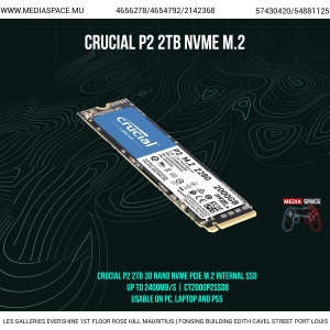 Crucial P2 500GB 3D NAND NVMe PCIe M.2 SSD Up to 2400MB/s