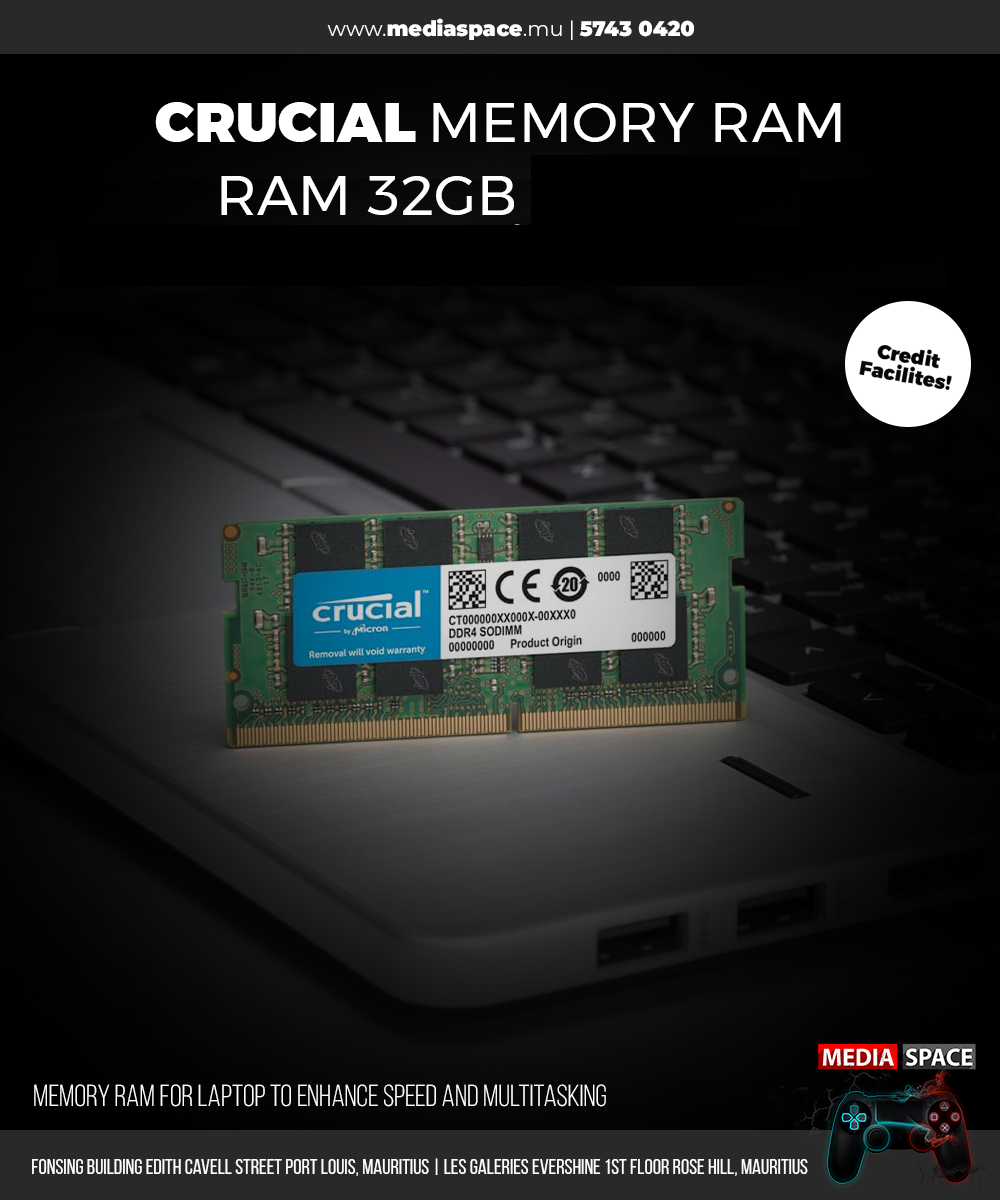 rygte beholder peddling Crucial RAM 32GB DDR4 3200MHz CL22 Laptop Memory CT32G4SFD832A - MediaSpace