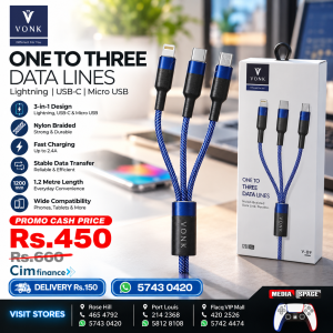 VONK V09 Fast Charging Cable 3 IN 1 USB Mobile Phone