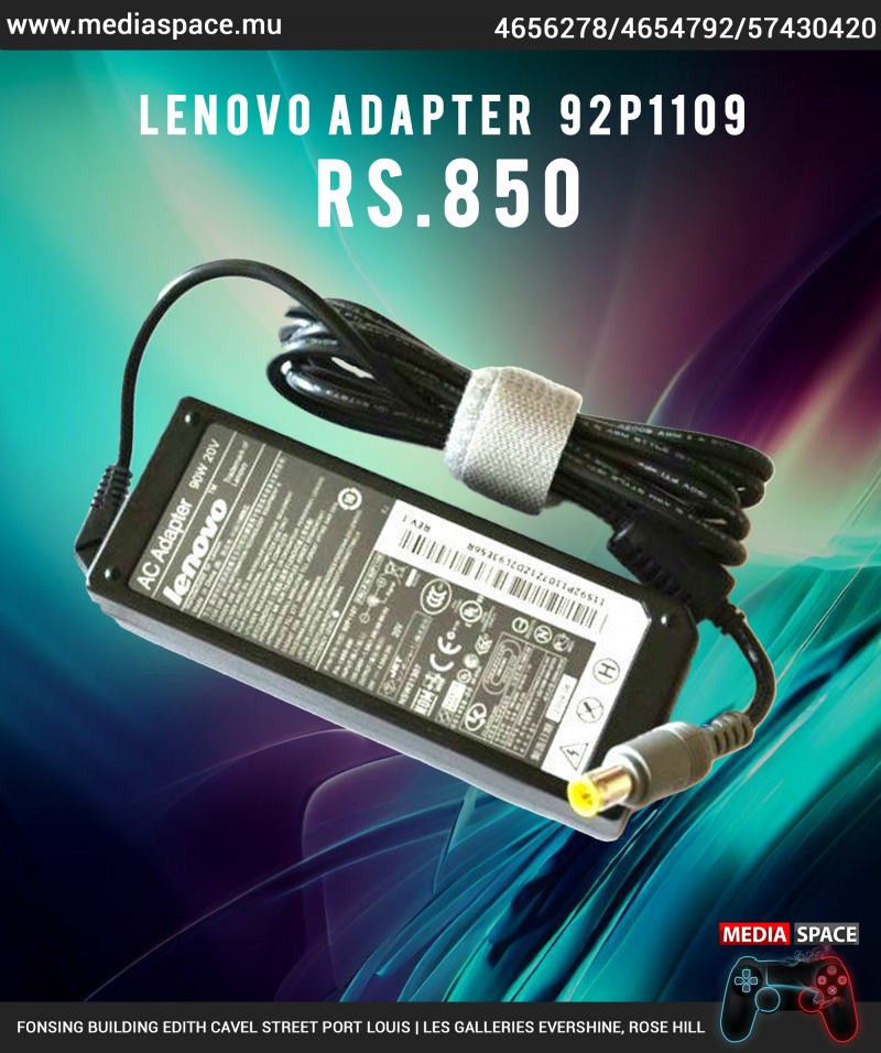 Lenovo 92P1109 20V 90W Laptop Power Adapter MediaSpace