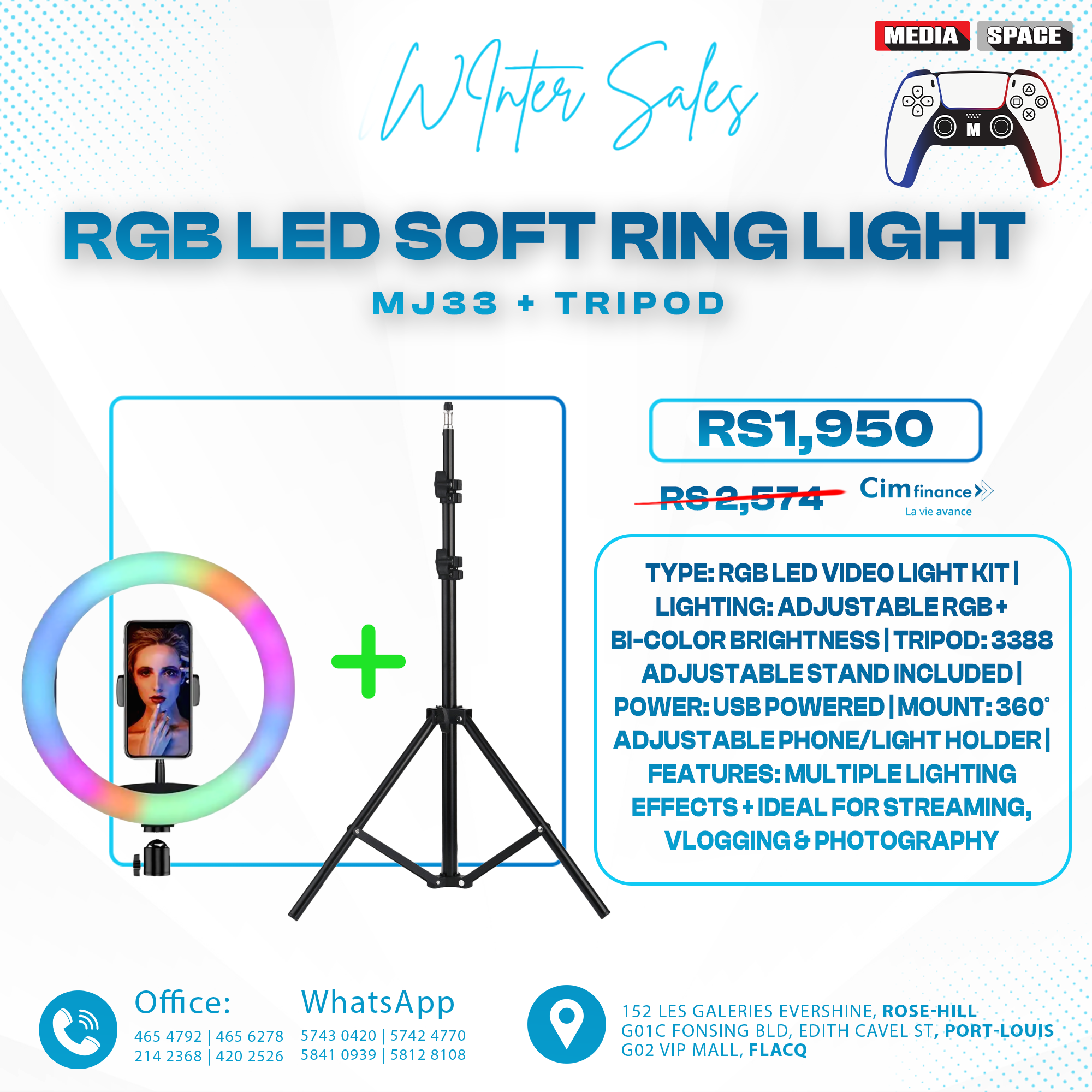 RGB Ring Light mj33 With 2m 1.6m Tripod USB Colorful Photography Light With Remote Control For Youtube Makeup