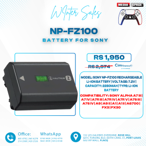 COPY Sony NPFZ100 Z-series Rechargeable Battery Pack for Alpha A7 III, A7R III, A9 Digital Cameras black