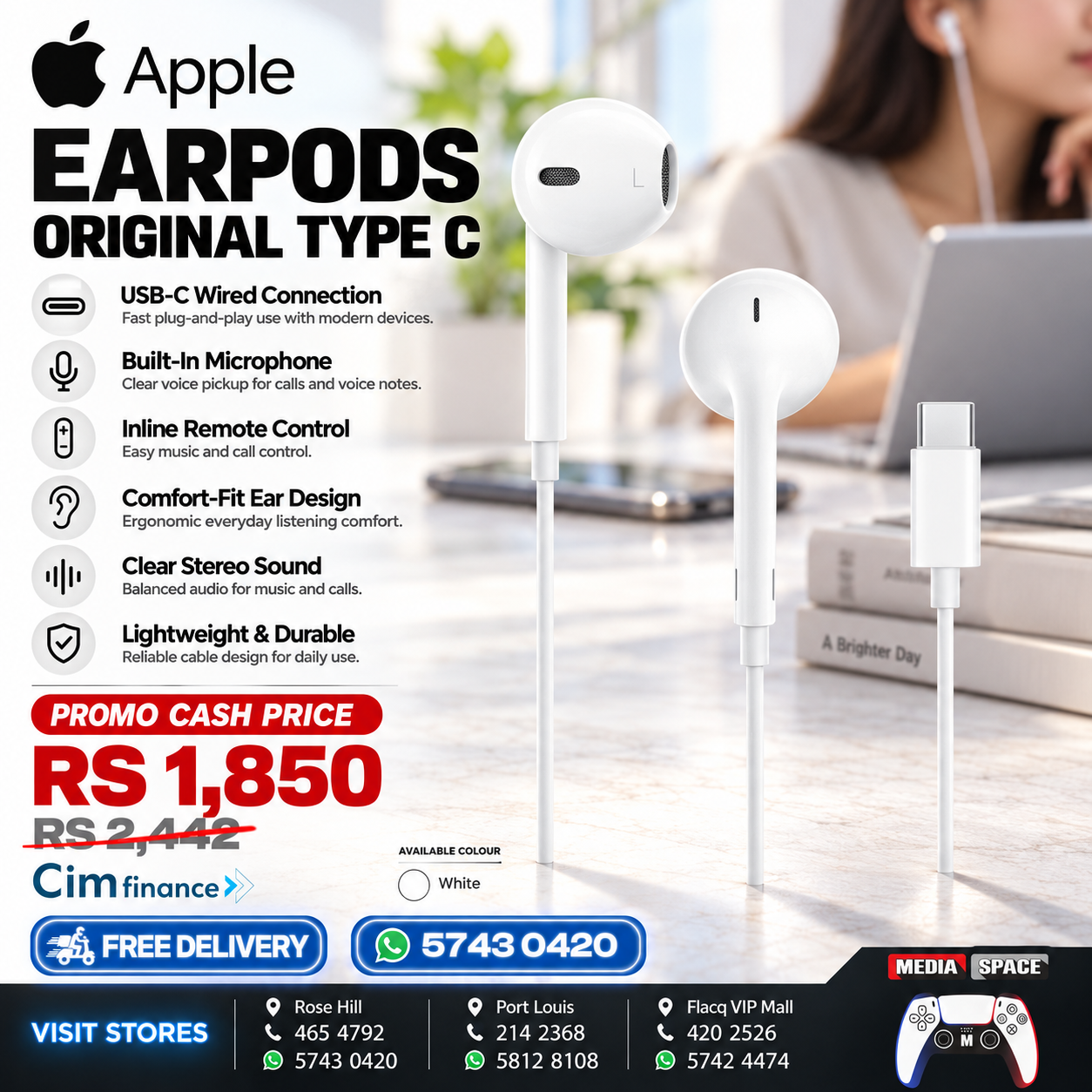 Apple Earpods Original Type C