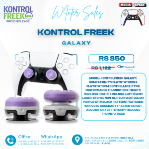 KontrolFreek FPS Freek Galaxy  for PlayStation 4 (PS4) and PlayStation 5 (PS5) | Performance Thumbsticks | 1 High-Rise, 1 Mid-Rise | Purple