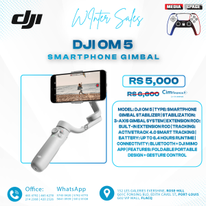 DJI OM 5 Smartphone Gimbal Stabilizer, 3-Axis Phone Gimbal, Built-In Extension Rod, Portable and Foldable, Android and iPhone Gimbal with ShotGuides, Vlogging Stabilizer, YouTube TikTok Video, Gray