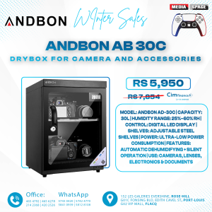 Dry Cabinet AB-30C (30L) Electronic Automatic Meter Control Dry Box Cabinet Storage for DSLR Camera and Lens