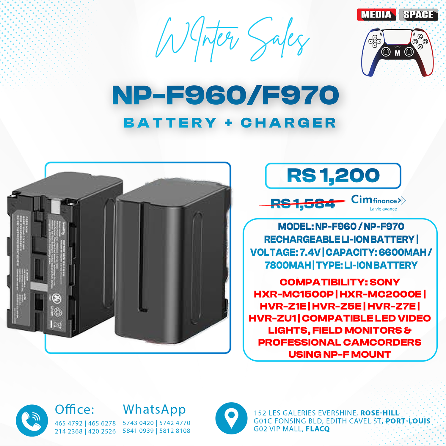 DIGITAL BATTERY PACK FOR NP-F970 F960 Rechargeable Li-ion Battery fit for Sony Cameras LED Video Lights & Monitors Style & Size Available (Camera-Compatible, 9800mAh 2 Pack)