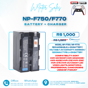Digital Battery NP-F750 NP-F770 for Sony Camera Battery Replacement Camcorder Full Decode 2400mAh 7.4V
