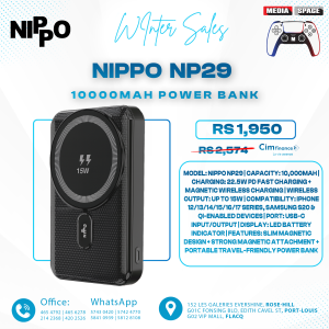NIPPO NP29 10000mah Mini Magnetic Wireless Power Bank PD22.5W Fast Charging Wireless Charger for iphone 13,iphone 12 Samsung S20 (Black)