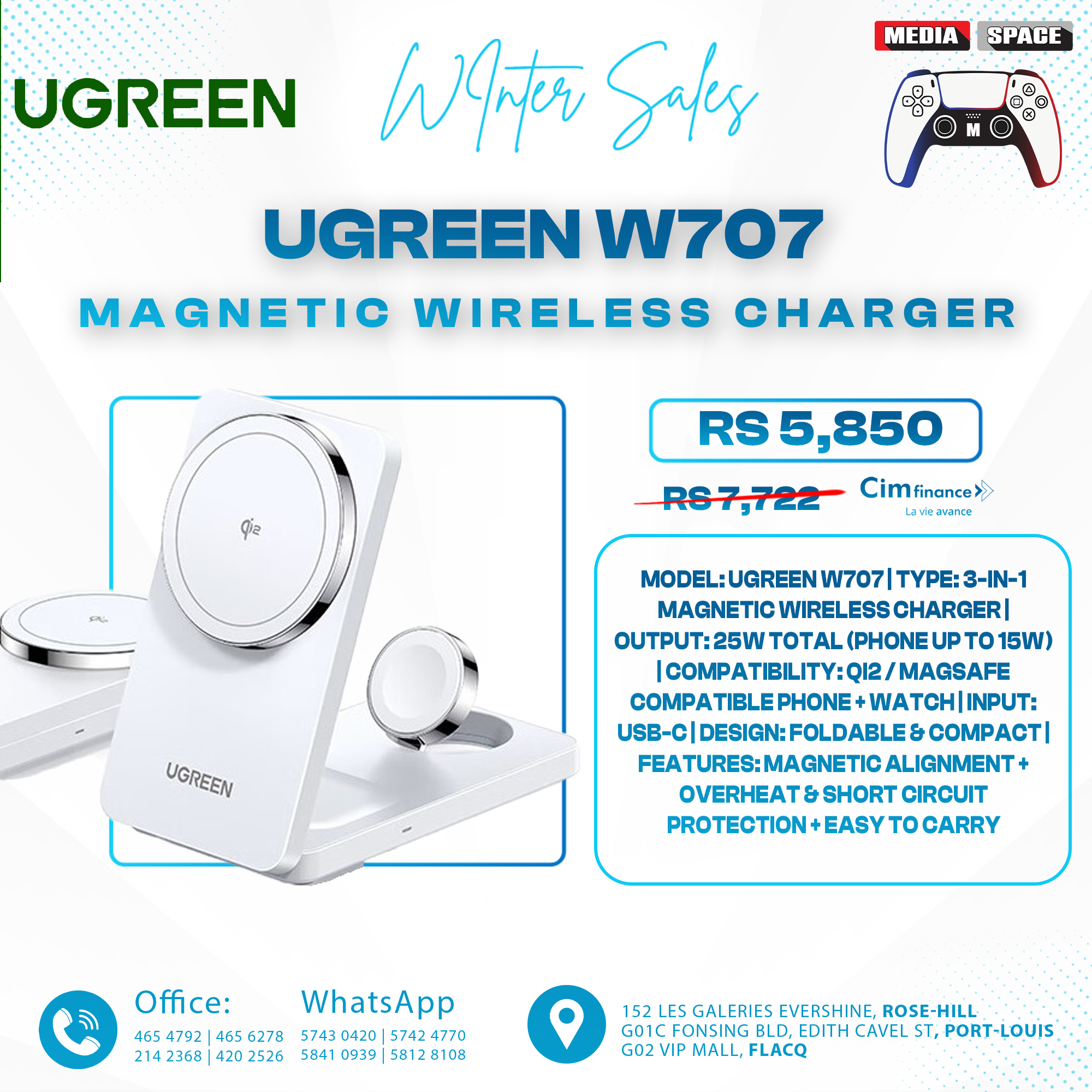 UGREEN W707 Magnetic Wireless Charger