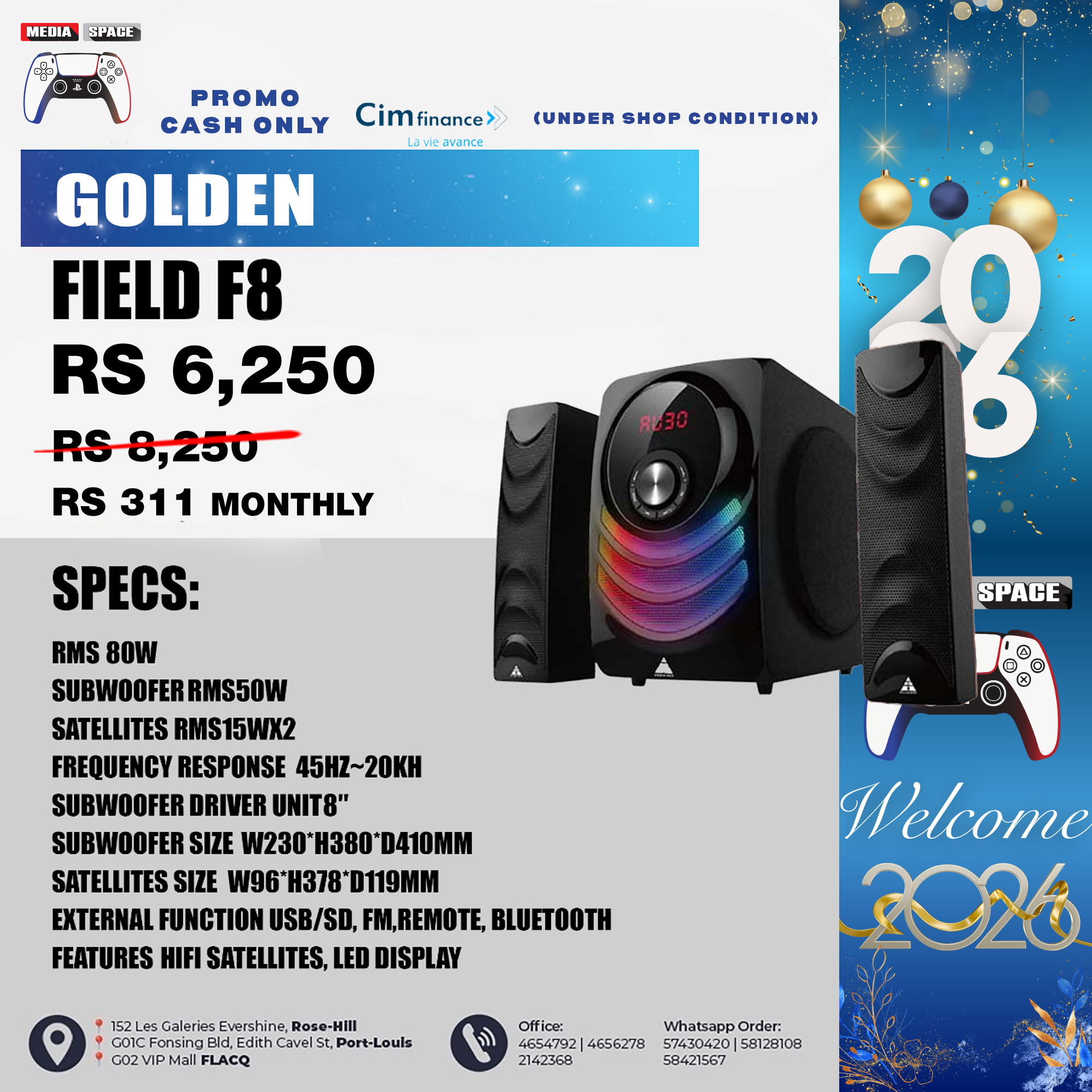 Golden Field F8 U-702C Hifi Speaker