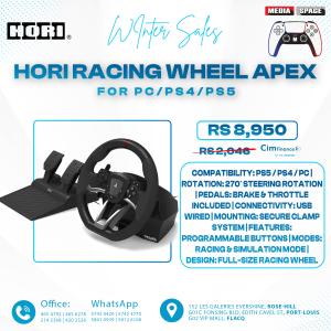 HORI Racing Wheel Apex for Playstation 5, PlayStation 4 and - Officially Licensed by Sony - Compatible with Gran Turismo 7