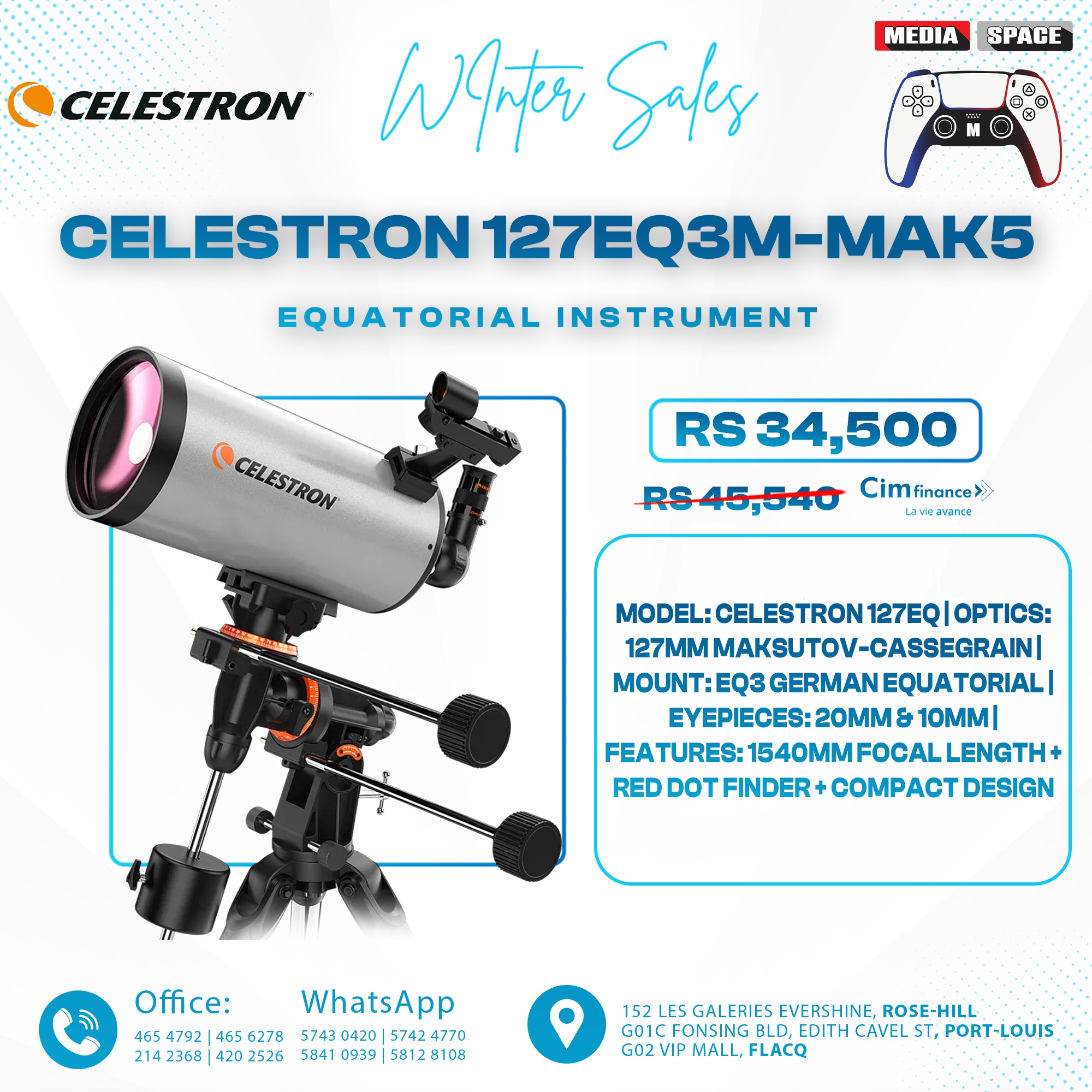 Celestron Astronomical telescope 127EQ3M-MAK5 High definition high power Equatorial instrument deep space
