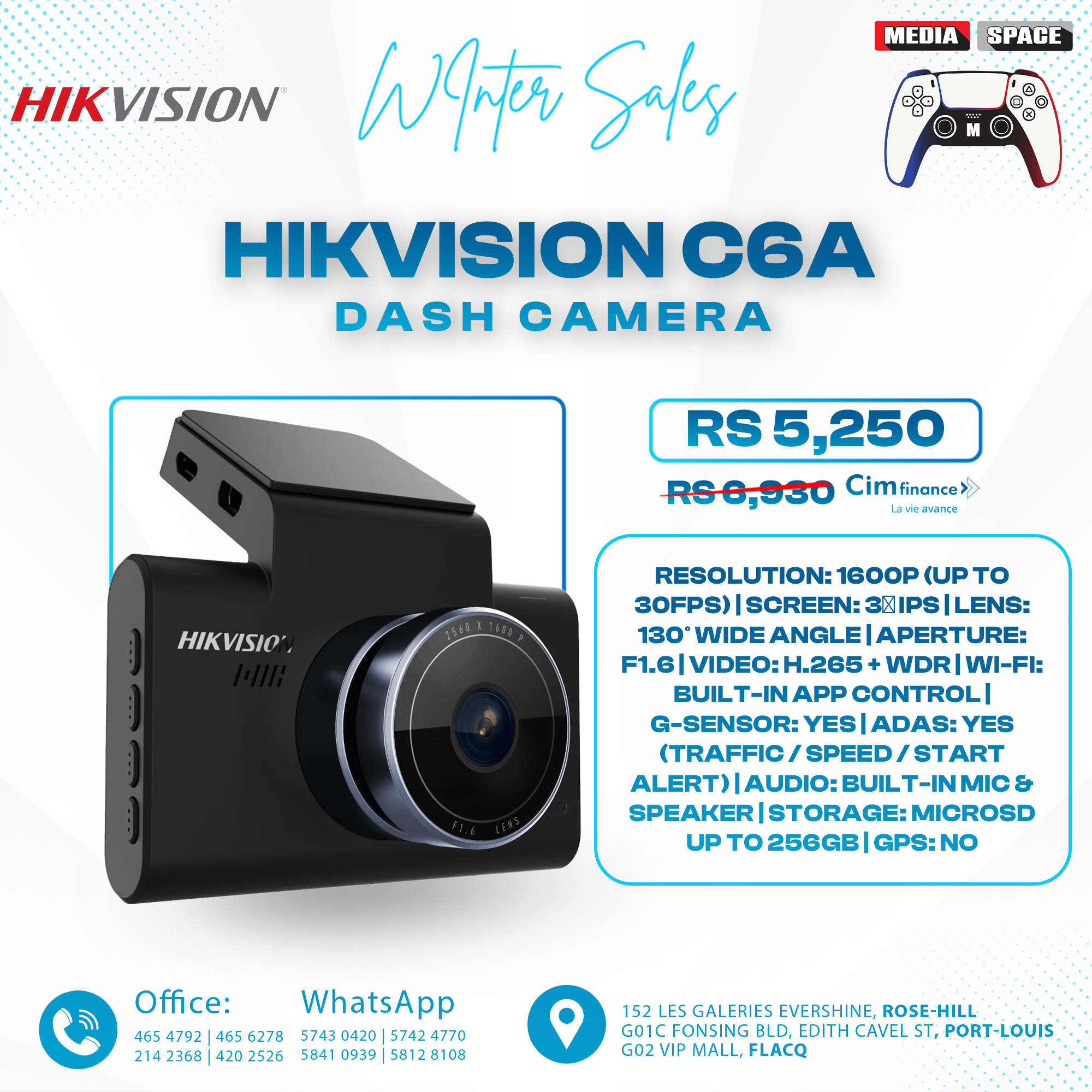 HIKVISION AE-DC5313-C6 1600P Dashcam with 4”Screen