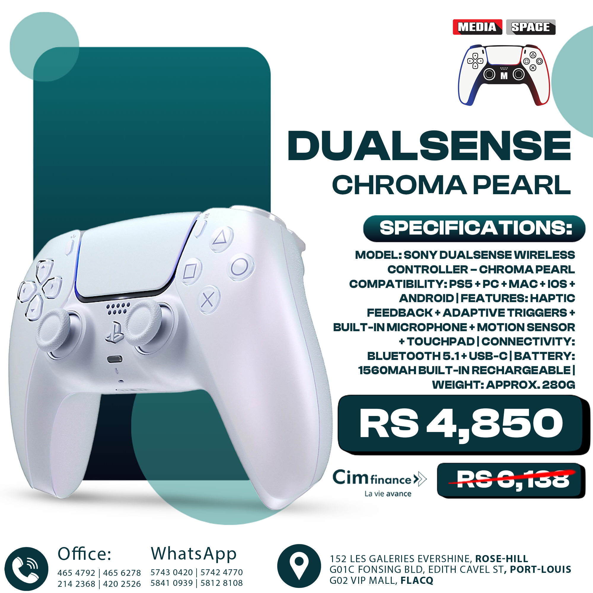 Sony Dualsense Chroma Pearl original