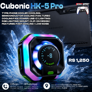 Cubonic HK-5 Pro Magnetic/Detachable Grip Smartphone Cooler Fun For Gaming, Cell Phone Cooler For Ios/Android Semiconductor Heatsink Cooling Fan