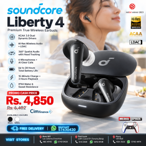 Soundcore by Anker Liberty 4, Noise Cancelling Earbuds, True Wireless Earbuds with ACAA 3.0, Dual Dynamic Drivers for Hi-Res Premium Sound, Spatial Audio with Dual Modes, All-New Heart Rate Sensor