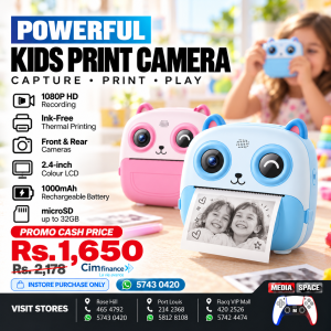 Kids Camera Instant Print, 1080P HD Dual Lens Selfie Digital Camera 48MP Video Camera Thermal Printing, 2.4 Inch Screen, Music Game Play 1300mAh Battery