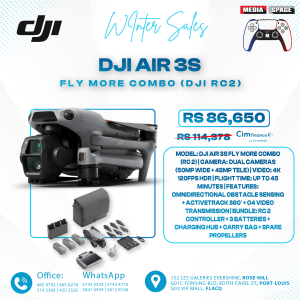 DJI Air 3S Fly More Combo, Drone with 1" CMOS Wide-Angle & Medium Tele Camera for Adults, 4K/60fps, Omnidirectional Sensing & 3 Batteries for Extended Flight Time
