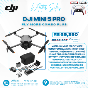 DJI Mini 5 Pro Fly More Combo PLUS with DJI RC 2 Controller (with screen), Folding Drone with Camera, 1-Inch CMOS, 4K Drone for Beginners with Omnidirectional Obstacle Sensing, ActiveTrack 360°, 225° Gimbal Rotation, 3 High Capacity Batteries Bundle