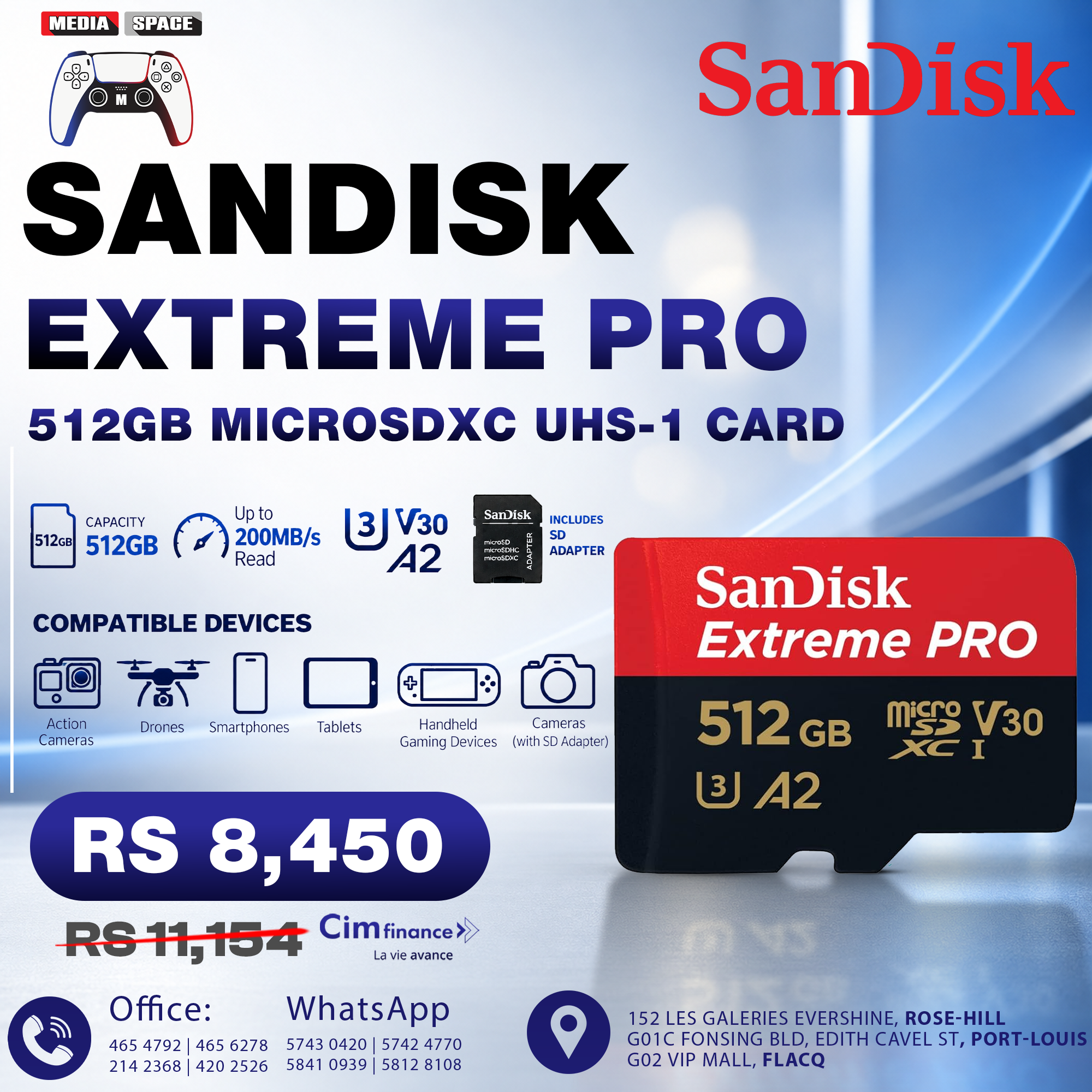 SanDisk Extreme Pro Flash 128GB Card Micro SD Card SDXC UHS-I 512GB 256GB 64GB U3 V30 TF Card Memory Adapter for Camera DJI - Image 4