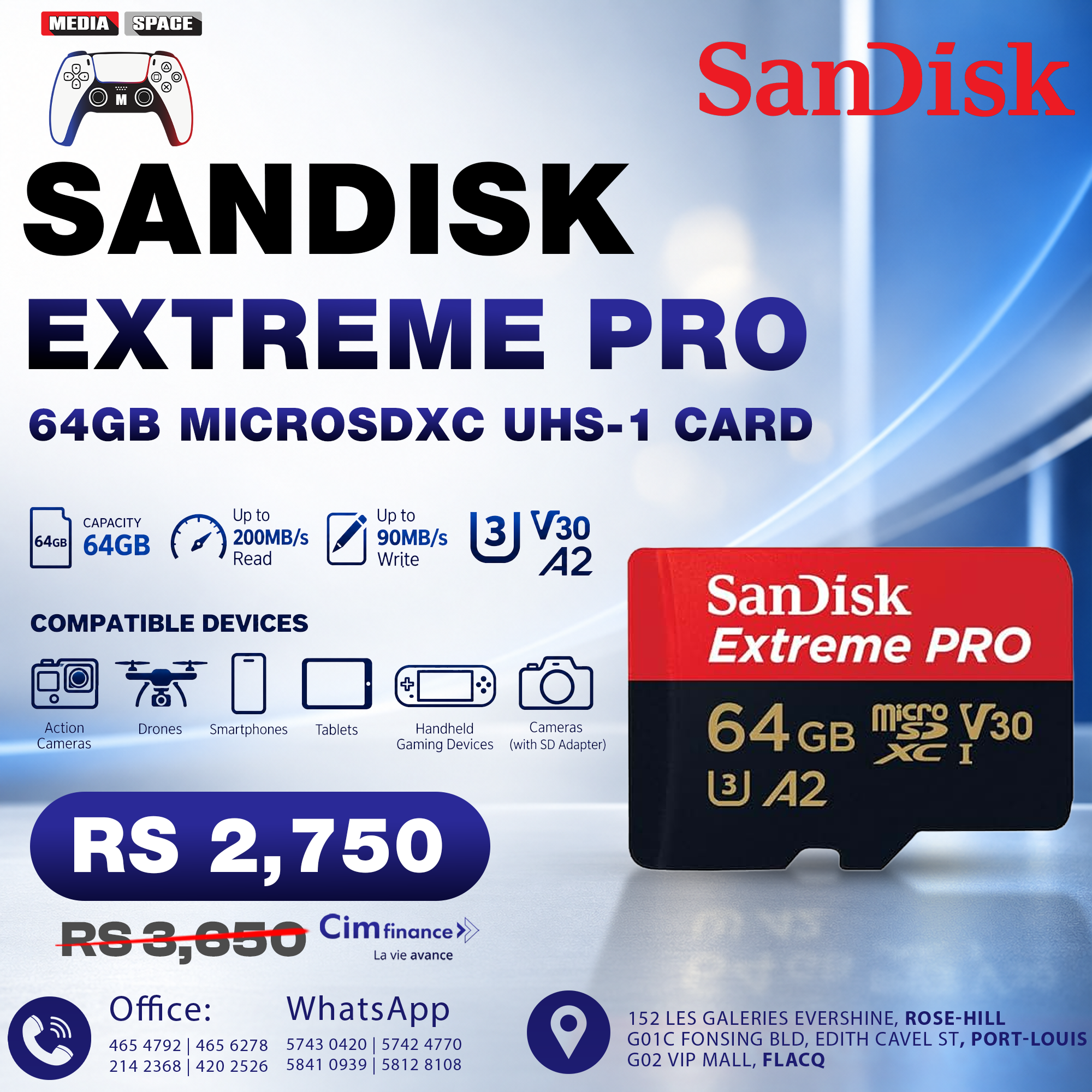 SanDisk Extreme Pro Flash 128GB Card Micro SD Card SDXC UHS-I 512GB 256GB 64GB U3 V30 TF Card Memory Adapter for Camera DJI - Image 3