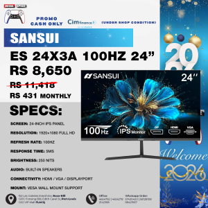 SANSUI 24 inch monitor, IPS Display Computer Monitor with Built-in Speakers, 100Hz Monitor VESA Mount with DisplayPort HDMI VGA Inputs, FHD Monitor for Home Office (ES-24x3A HDMI Cable Included)