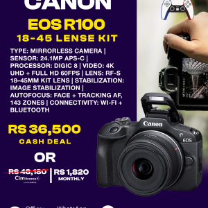 Canon EOS R100 Mirrorless Camera with 18-45mm Lens 24.2MP 4K 24p Video Full HD 60p APS-C Digital Camera New Entry Level
