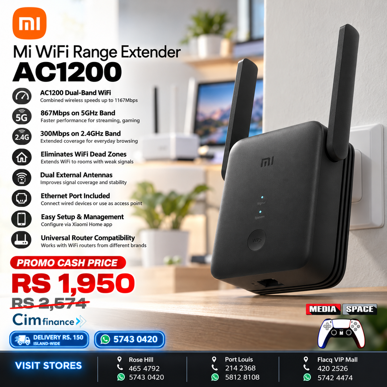 Mi WiFi Range Extender AC1200