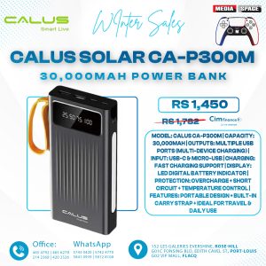 CALUS Power Bank with 4 Built-in Cables – 30000 mAh