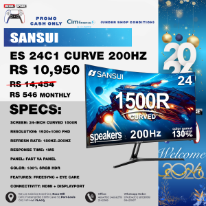 SANSUI 24 Inch Curved Gaming Monitor up to 200Hz MPRT 1ms with Built-in Speakers,FHD 1080P Computer Monitor Freesync 130% sRGB HDR,HDMI DP Ports VESA Mount Metal Stand(ES-G24C1 HDMI Cable Included)