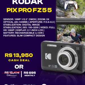 KODAK PIXPRO FZ55-RD 16MP Digital Camera 5X Optical Zoom 28mm Wide Angle 1080P Full HD Video 2.7" LCD Vlogging Camera
