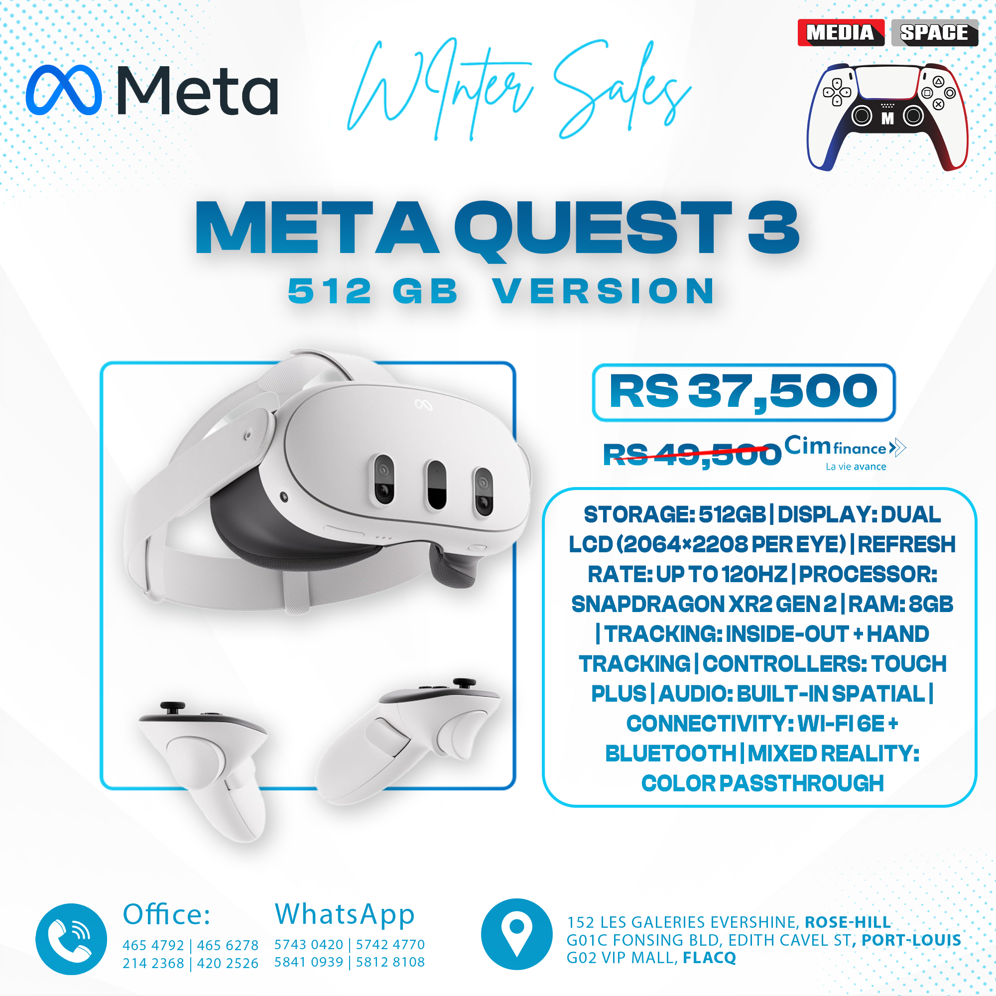 Meta Quest 3 VR - 512GB - MediaSpace