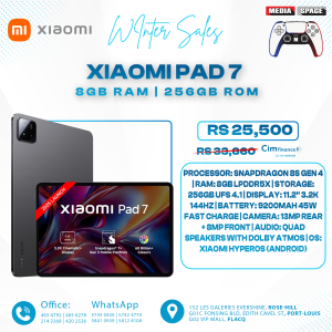 Xiaomi Mi Pad 7 Tablet PC Snapdragon 7+ Processor 11.2-inch 3.2K 144Hz Display 8850 mAh Battery 45W fast charging HyperOS 2 8GB 256GB