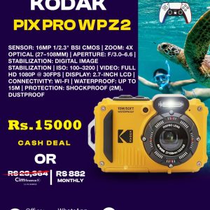 KODAK PIXPRO WPZ2 Rugged Waterproof Shockproof Dustproof WiFi Digital Camera 16MP 4X Optical Zoom 1080P Full HD Video Vlogging Camera 2.7" LCD (Yellow)