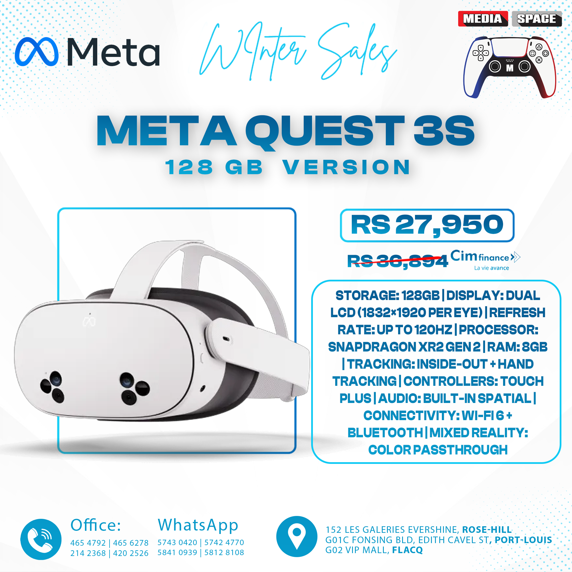 Meta Quest 3s VR - 128GB - MediaSpace