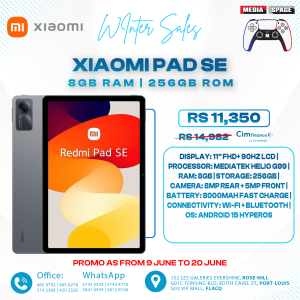 Xiaomi Redmi Pad SE Only WiFi 11" Octa Core 4 Speakers Global ROM Dolby Atmos 8000mAh Bluetooth 5.3 8MP (Graphite Gray Global, 256GB + 8GB)