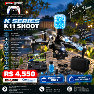 K11 Max Aerial Photography Drone with Water Bomb Launcher | 4K Triple HD Cameras | Brushless Motor | Optical Flow Positioning | Gesture Control | Real-Time HD Transmission