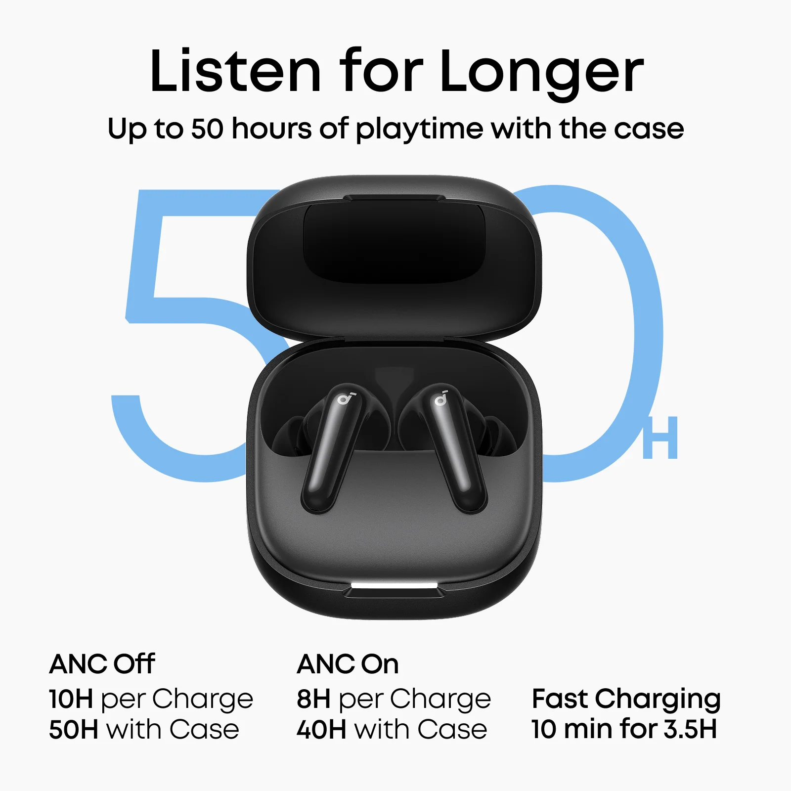 SoundCore R60i NC, 6-Mics, Real-Time (ANC) Adaptive Noise Cancelling, Hi-Res Sound, Wireless Bluetooth Earbuds, Translation Earbuds, 50H Playtime - Image 6