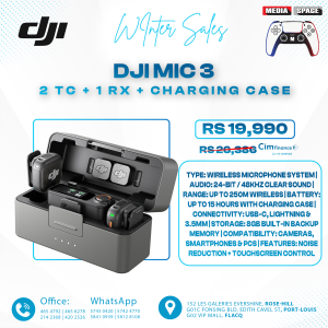 DJI Mic 3 (2 TX + 1 RX + Charging Case), Wireless Microphone for iPhone/Camera/Android, Ultralight, Adaptive Gain Control for Balanced Volume, Dual Band Anti-Interference, 28hrs Use, Vlog