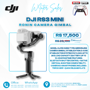 DJI RS 3 Mini, 3-Axis Gimbal Stabilizer for Cameras Canon/Sony/Panasonic/Nikon/Fujifilm, 2 kg (4.4 lbs) Tested Payload, Camera Gimbal with Native Vertical Shooting, Black