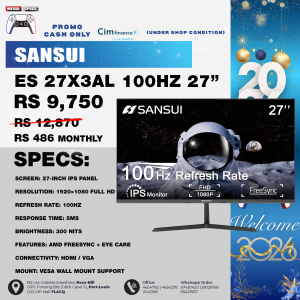 SANSUI Computer Monitors 27 inch 100Hz IPS USB Type-C FHD 1080P HDR10 Built-in Speakers HDMI DP Game RTS/FPS tilt Adjustable for Working and Gaming (ES-27X3AL Type-C Cable & HDMI Cable Included)