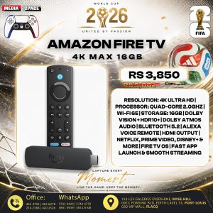 Amazon Fire TV Stick 4K Max our most powerful 4K streaming stick with Wi-Fi 6E support, 16GB Storage, free and live