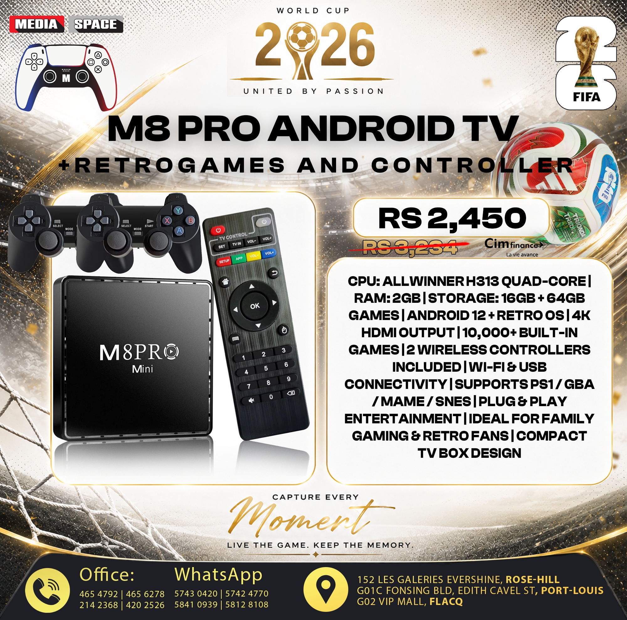 M8 Pro Mini Game TV Box 4K HD 10000 Retro Games H313 Android 12 WiFi Video Game Console Dual System Media Player With Joystick