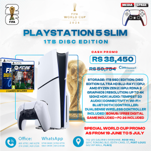 Sony PlayStation 5 Slim 1TB Disc Edition Console ( PS5 SLIM )  Gaming Console (WITH 2 FREE DIGITAL GAME)