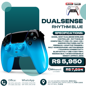 PlayStation DualSense® Wireless Controller – Rhythm Blue - for PS5, PC, MAC & Mobile