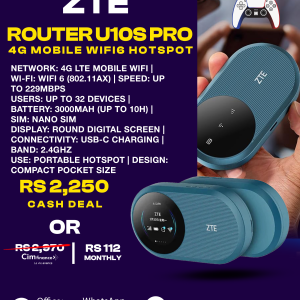 ZTE Wirelewss Mobile Wi-Fi Router Pro 4G U10S - Dark Blue