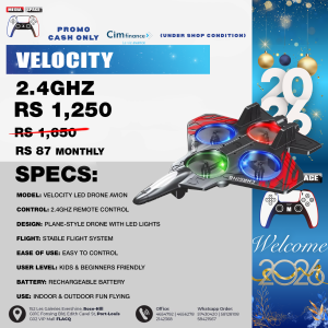 VELOCITY 360° Circling Colorful Lights RC Fighter Jet Durable Foam Plane Toy with Light 2.4G Stunt EPP Safe Rc Airplane for Kids Gifts
