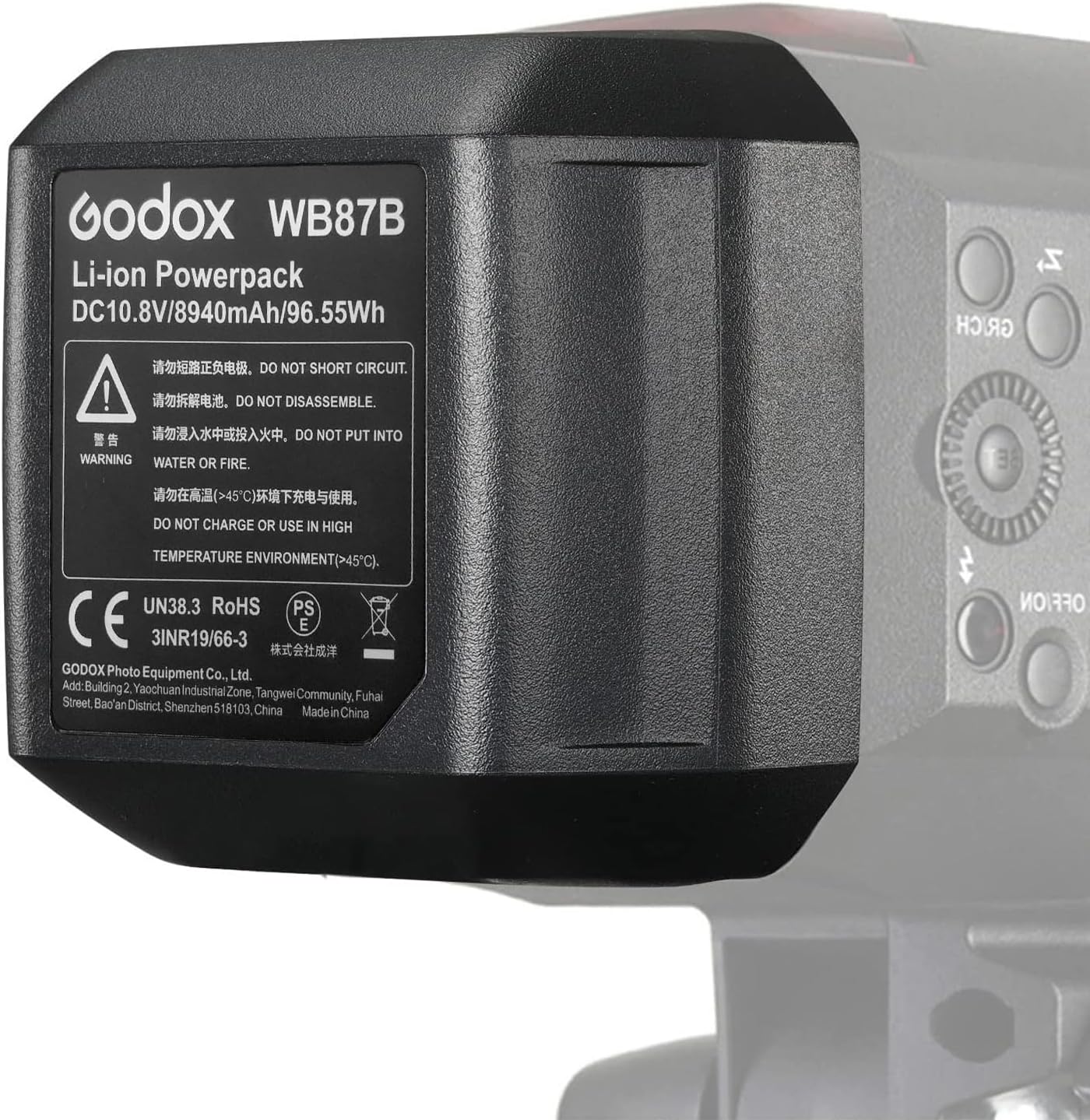 Godox WB87B WB87 8940mAh Rechargeable Lithium-Ion Battery Pack for AD600 / AD600B / AD600M / AD600BM Series with 500 Full Power Flashes - Image 2